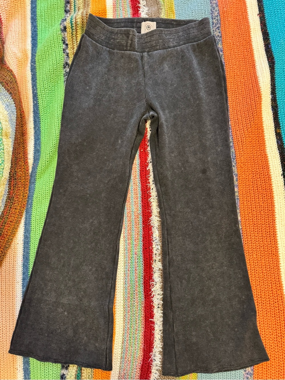 Sundry Charcoal Gray Flared Track Pants